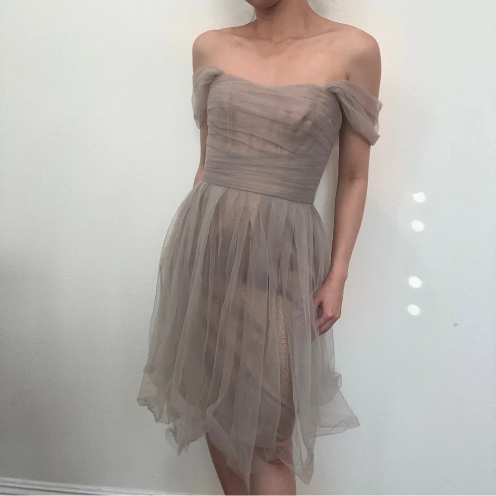 WHITE by Vera Wang metallic mesh dress - Picture 2 of 7